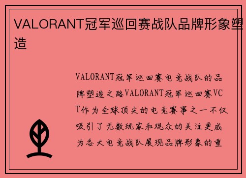 VALORANT冠军巡回赛战队品牌形象塑造